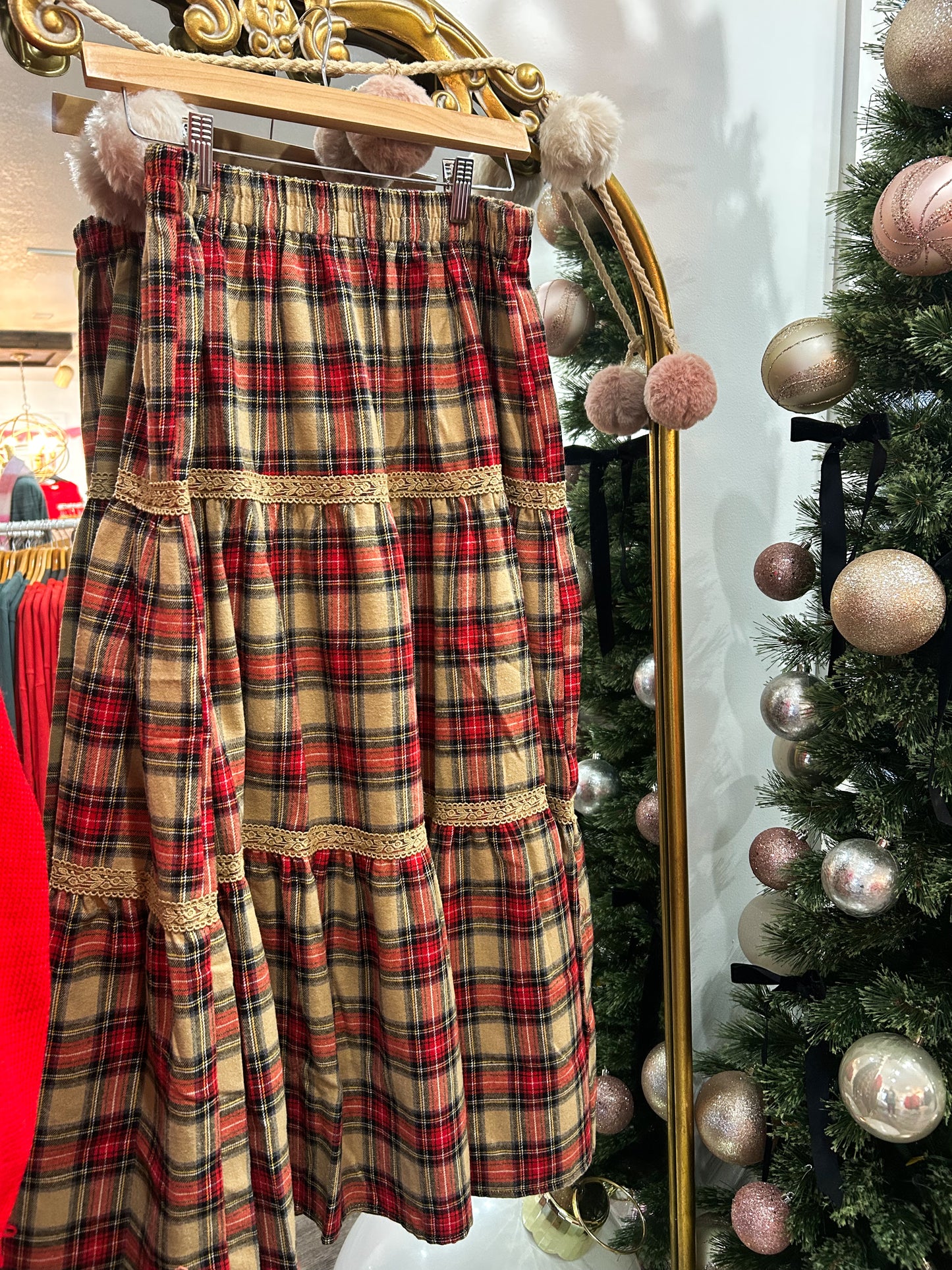 VINTAGE PLAID MAXI SKIRT