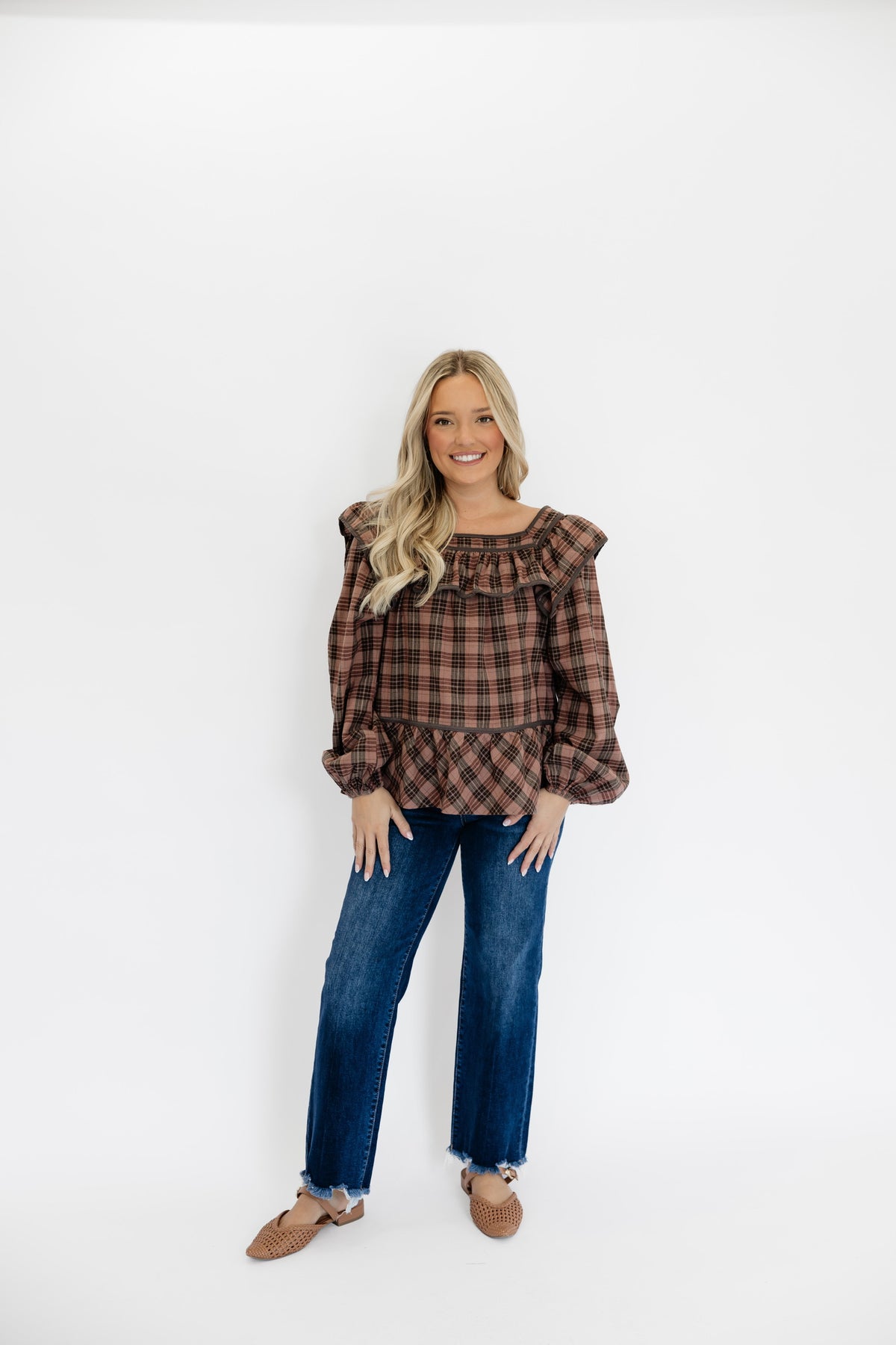 FALL FRILLS TOP - RUST