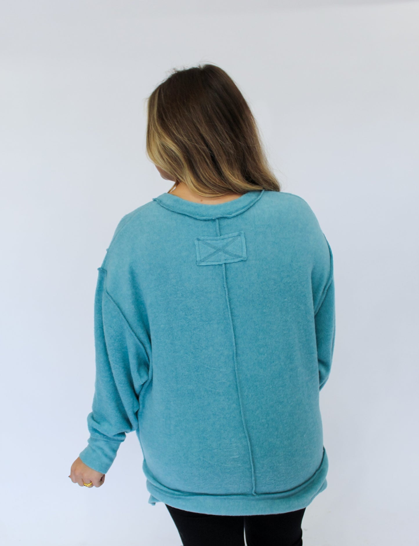 COZY ON PULLOVER - DUSTY TEAL