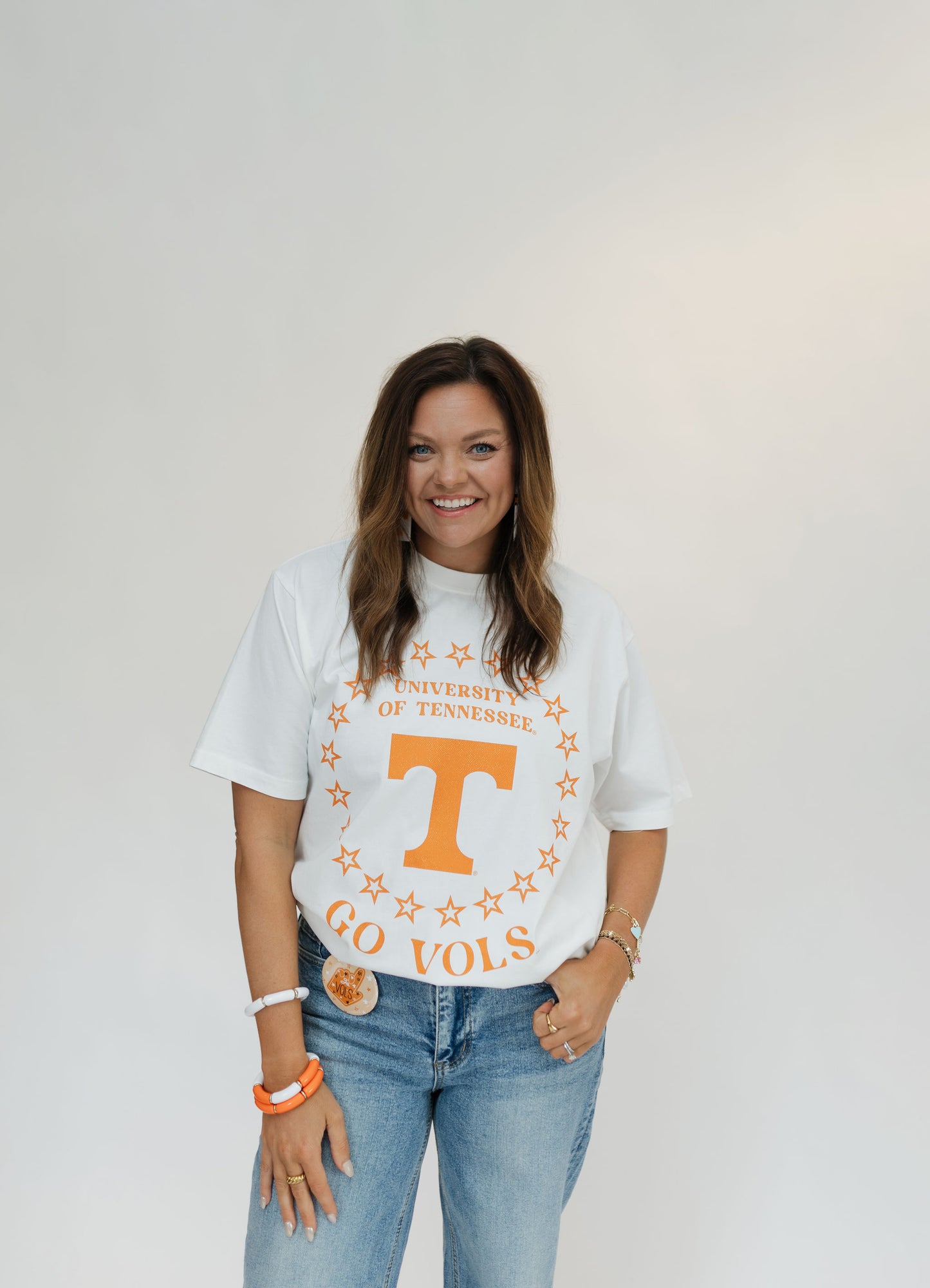 TENNESSEE VOLUNTEERS ON POINT OVERSIZED CREWNECK TEE - WHITE