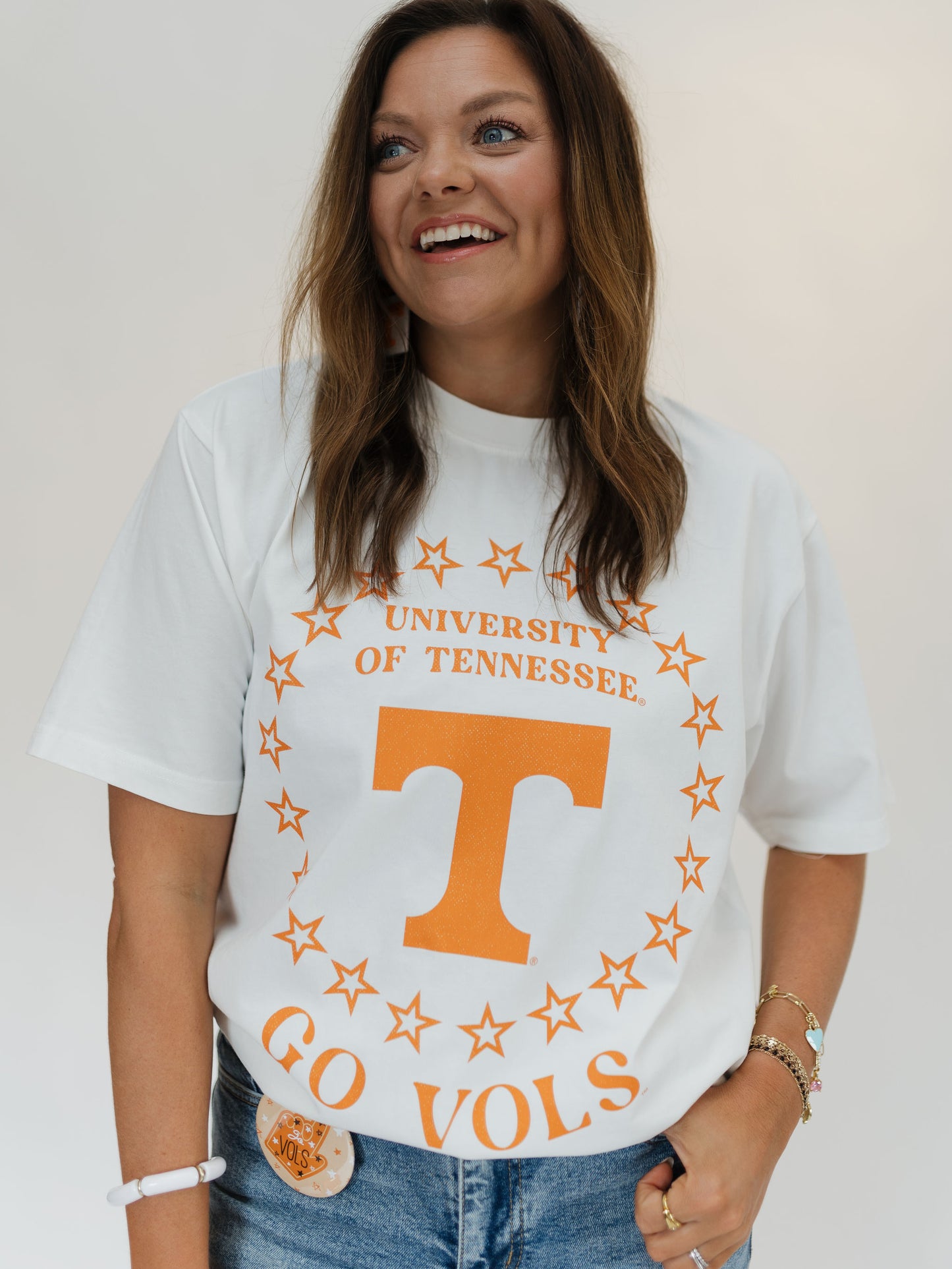 TENNESSEE VOLUNTEERS ON POINT OVERSIZED CREWNECK TEE - WHITE