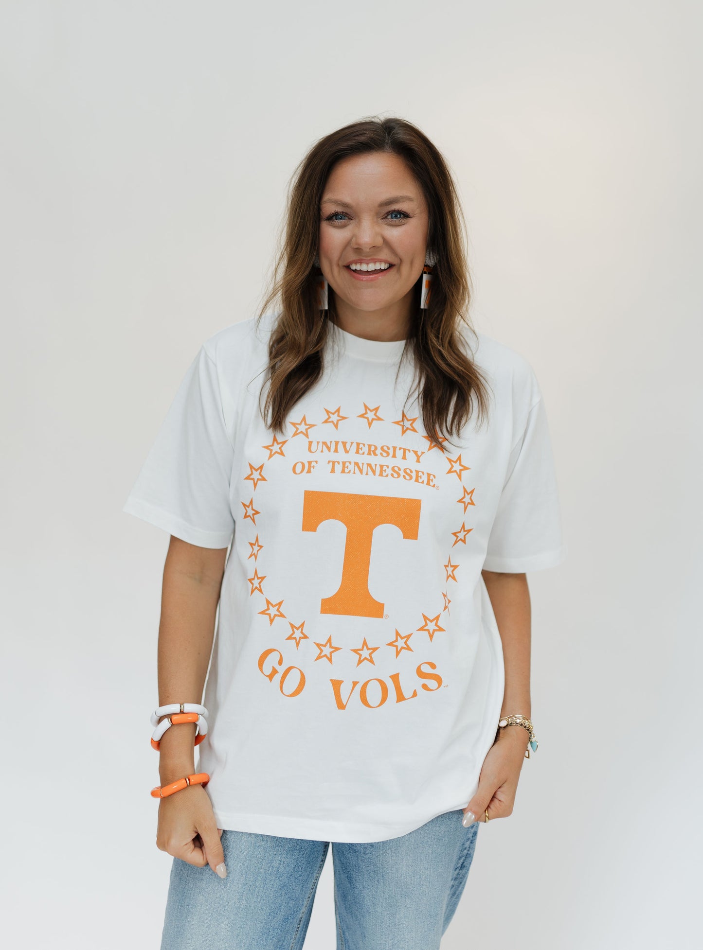 TENNESSEE VOLUNTEERS ON POINT OVERSIZED CREWNECK TEE - WHITE