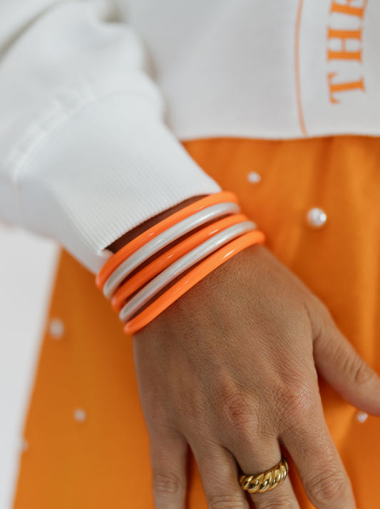 ORANGE & WHITE JELLY BRACELETS