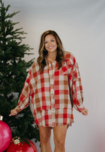 Load image into Gallery viewer, LAUREN OVERSIZED PLAID DRESS - RED
