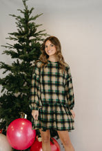 Load image into Gallery viewer, HOLIDAY SPIRIT PLAID BABYDOLL DRESS
