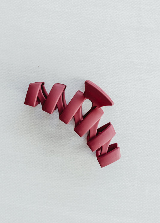 ZIGZAG CLAW CLIP - BURGUNDY