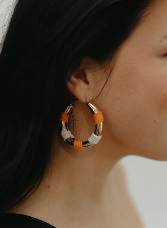 RAFFIA GOLD HOOPS