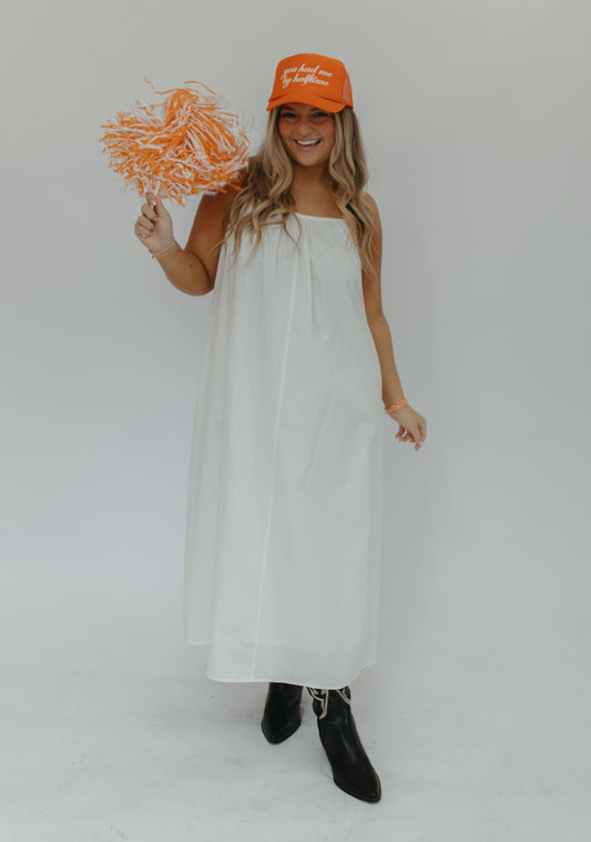 SIDELINES POPLIN MIDI DRESS