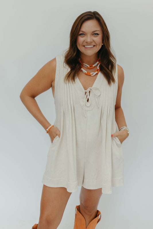 KICKOFF ROMPER - CREAM