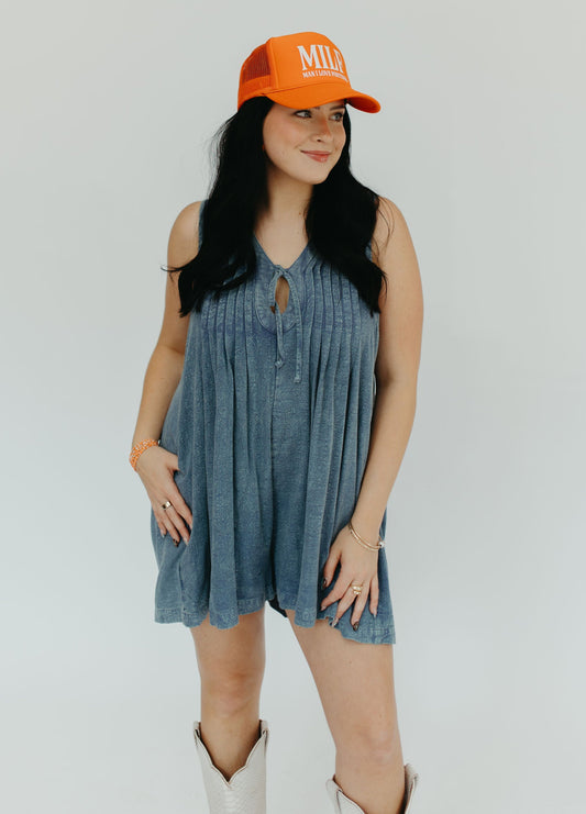 AFTER THE GAME ROMPER - DENIM