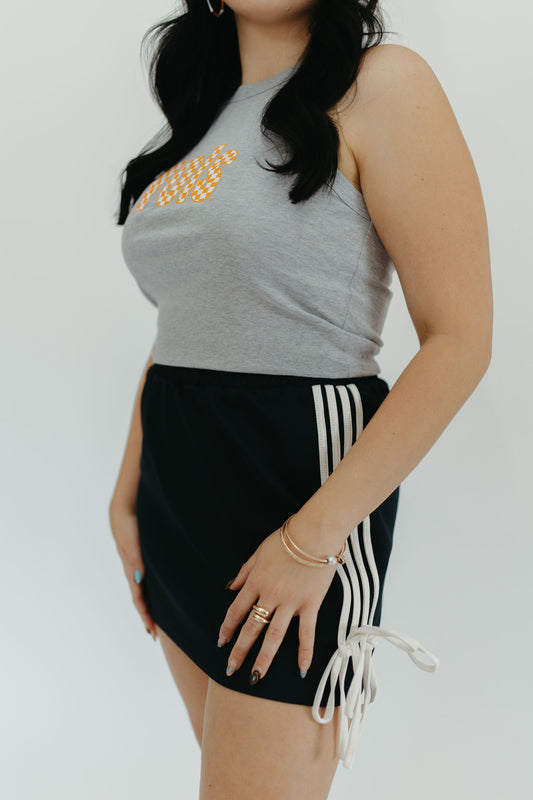 MINI TRACK SKIRT - BLACK
