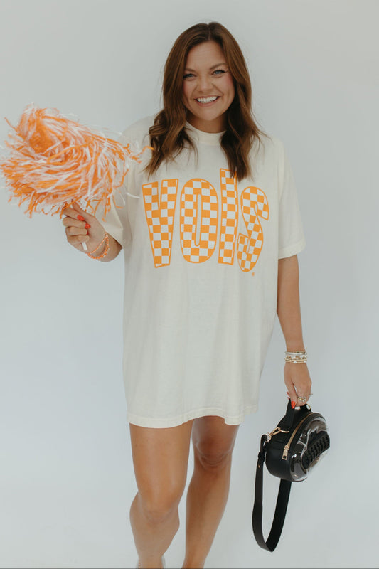 VOLS CHECKERBOARD OVERSIZED TEE