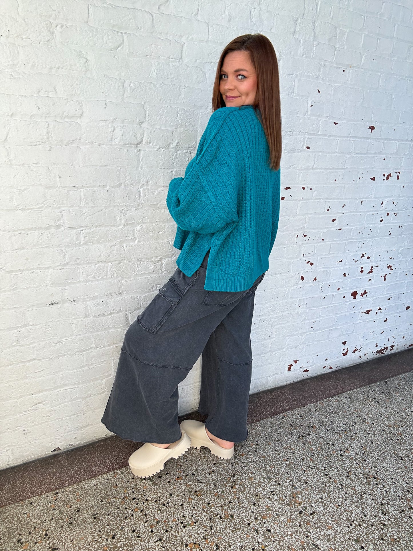 TEAL ME ABOUT IT SWEATER