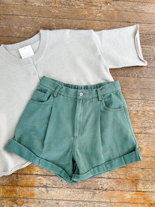 FOREST CUFF DENIM SHORTS