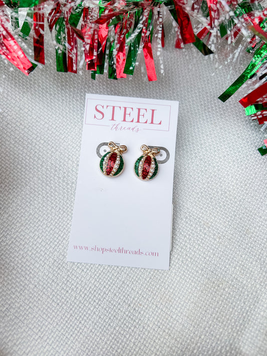 ORNAMENT STUDS - RED/GREEN