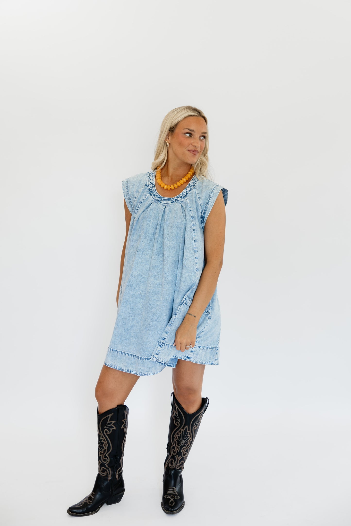 *PRE-ORDER* TAILGATE DENIM MINI DRESS