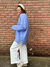 Load image into Gallery viewer, WINNIE OVERSIZED V-NECK SWEATER - PERIWINKLE
