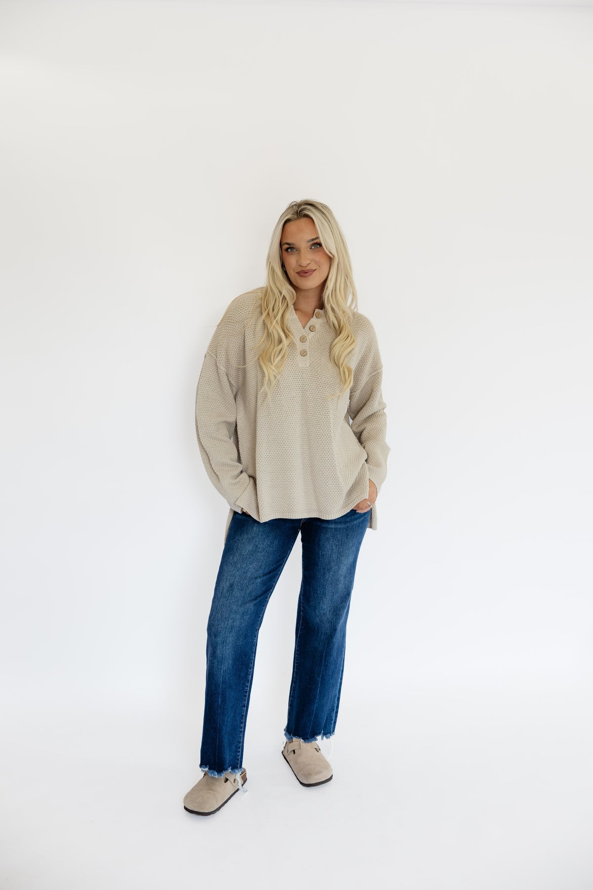 LAYER UP SWEATER - STONE