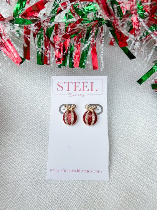 ORNAMENT STUDS - RED/GOLD