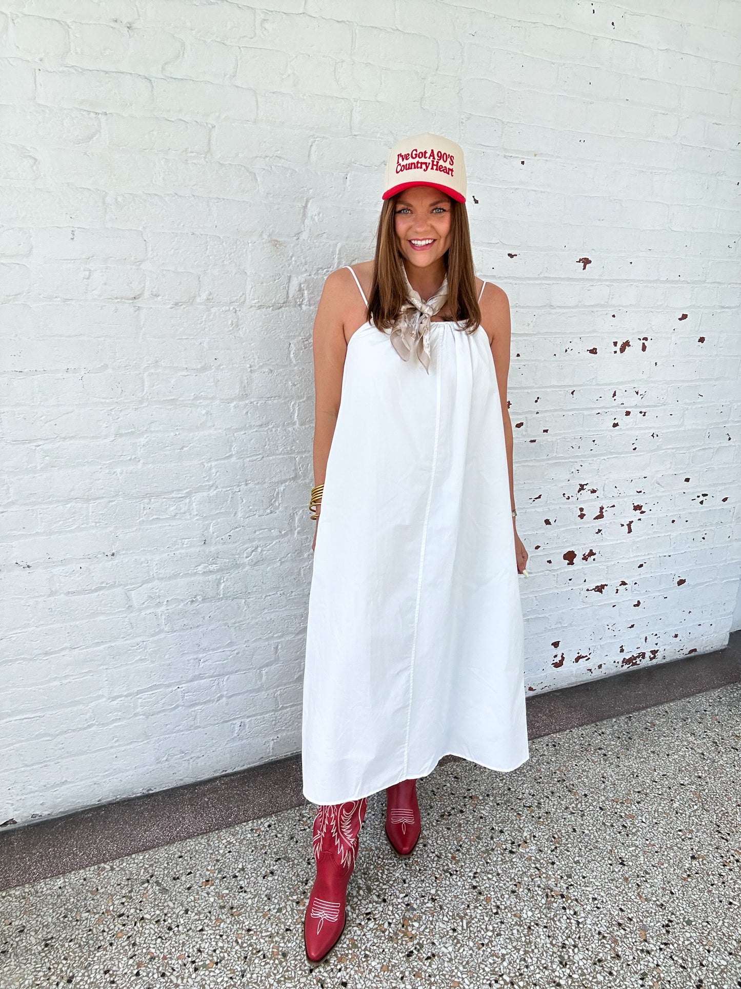 POPLIN MIDI DRESS