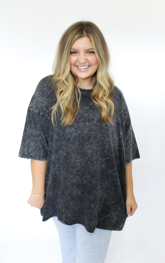 EVERYDAY OVERSIZED TEE - ASH BLACK