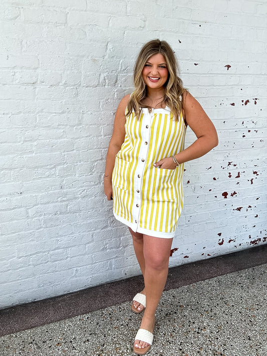 SUMMER NIGHTS MINI DRESS - LEMON