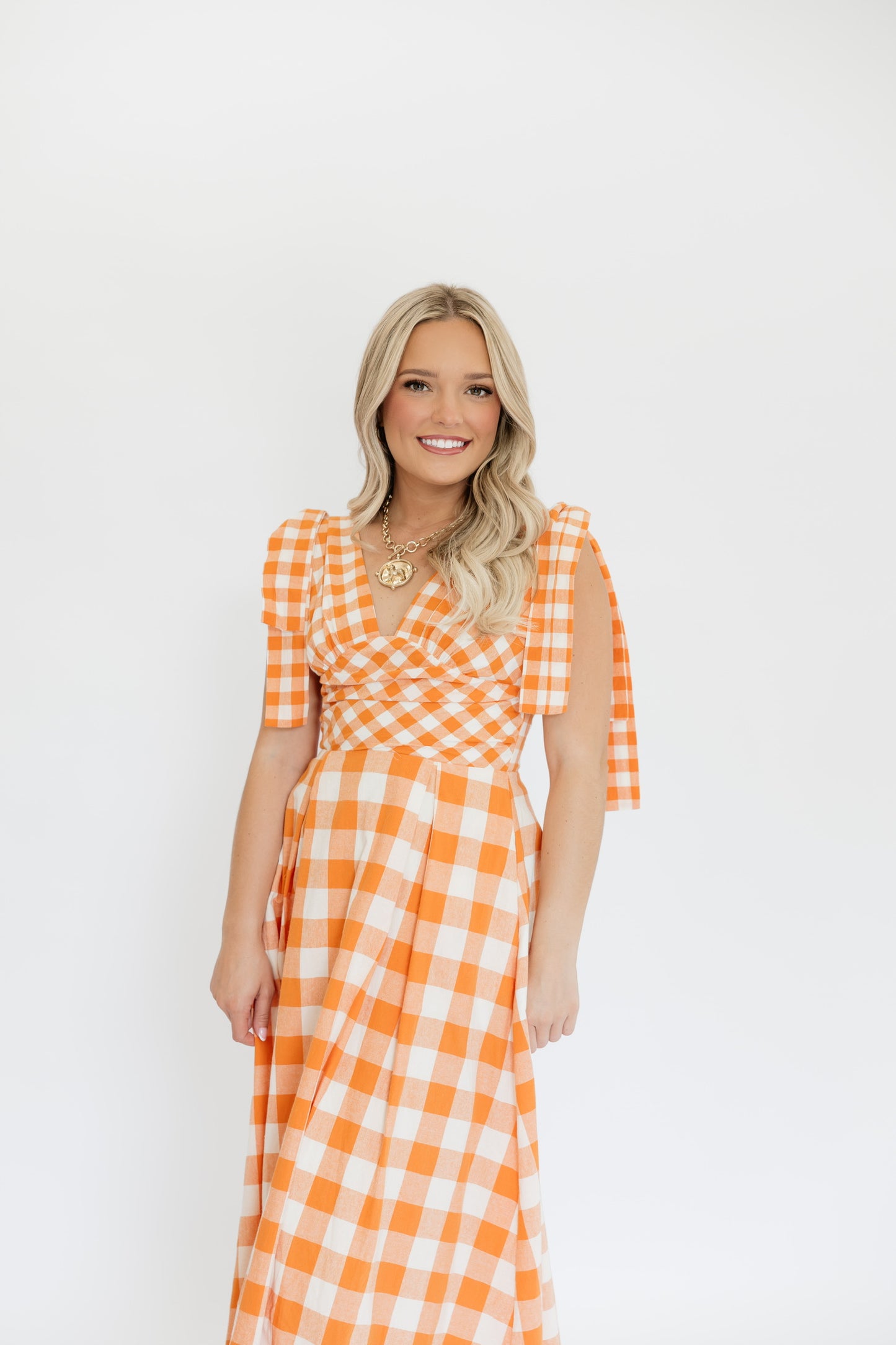 CHECKED IN MAXI DRESS