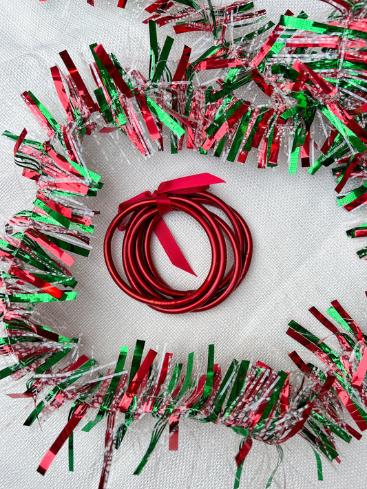 RED JELLY BANGLES