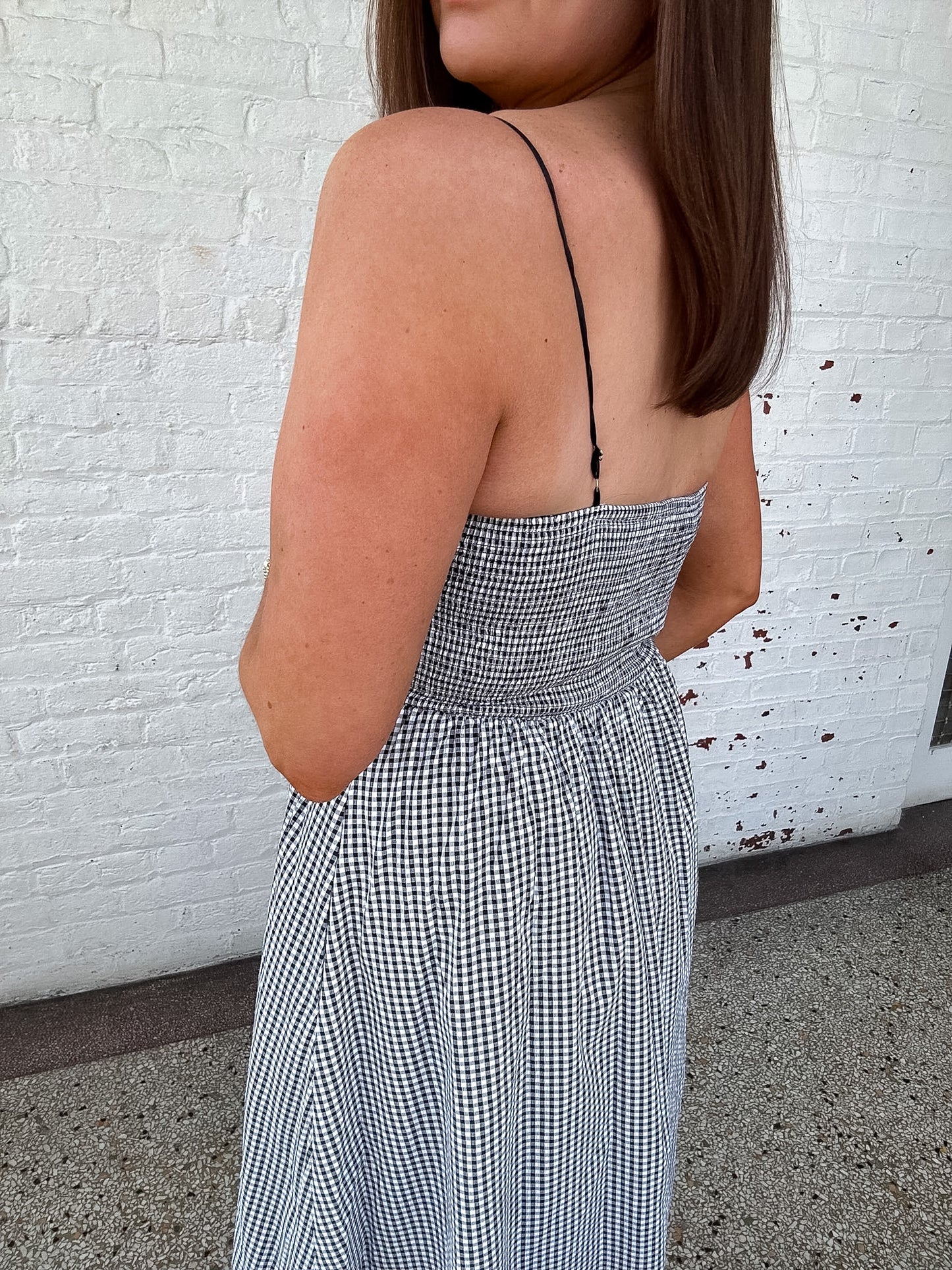 IN CHECK MAXI DRESS