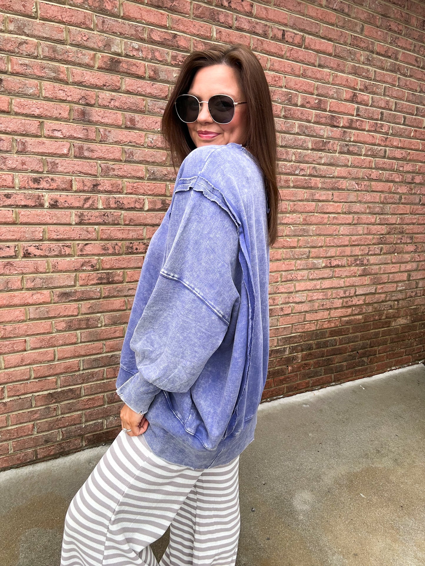 DENIM BLUE OVERSIZED SWEATSHIRT