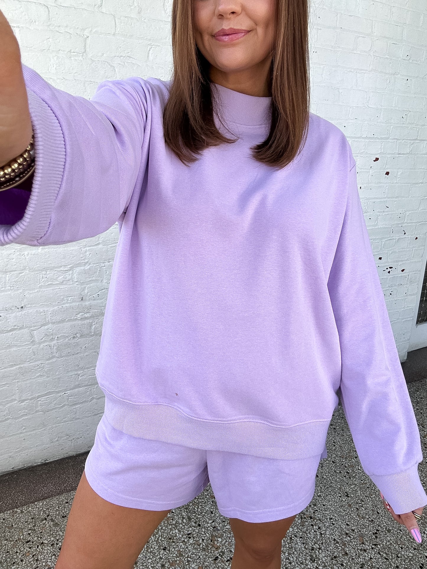 LOVELY LAVENDER MOCKNECK SWEATSHIRT