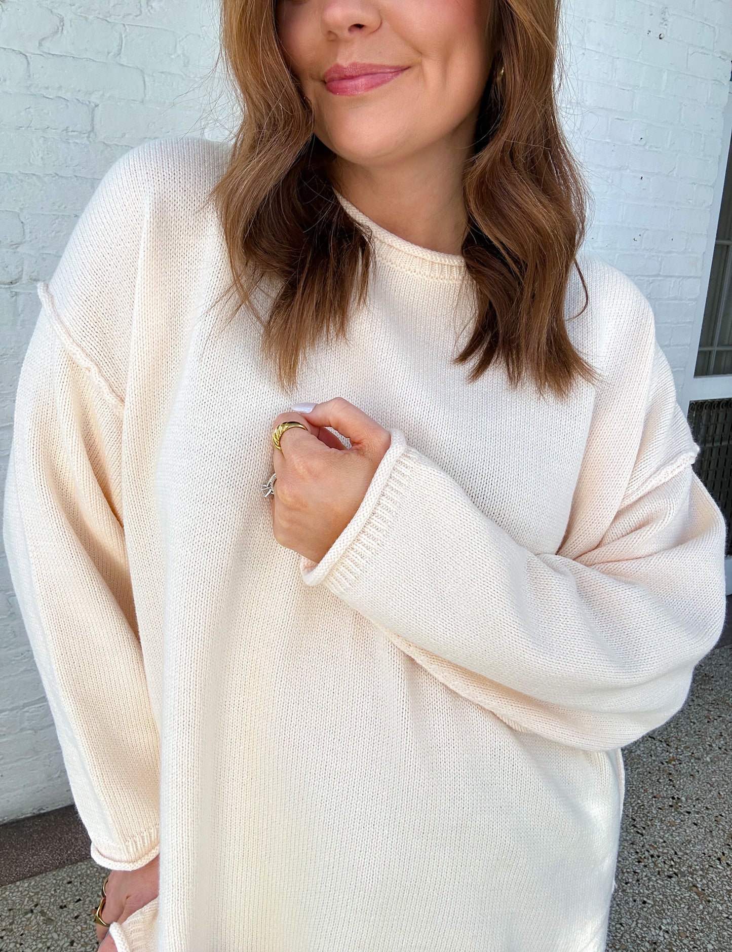 BASIC SWEATER TOP - IVORY