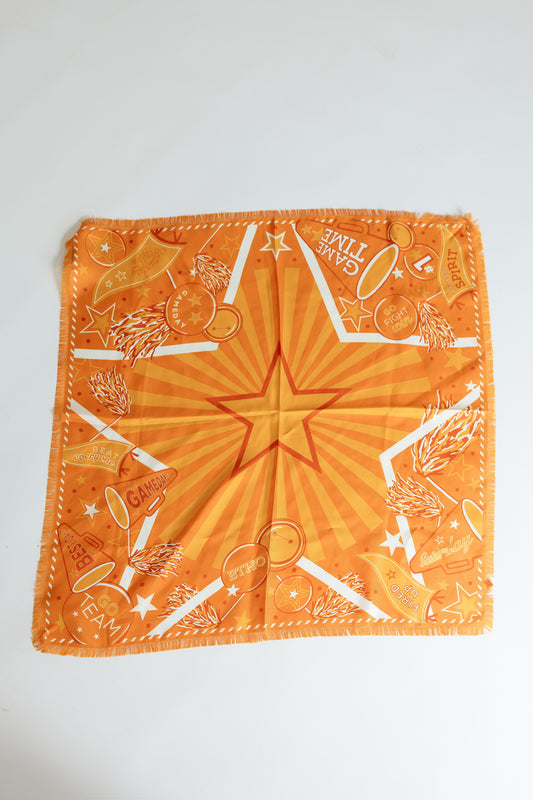 TRUE ORANGE FRINGED SPIRIT SCARF