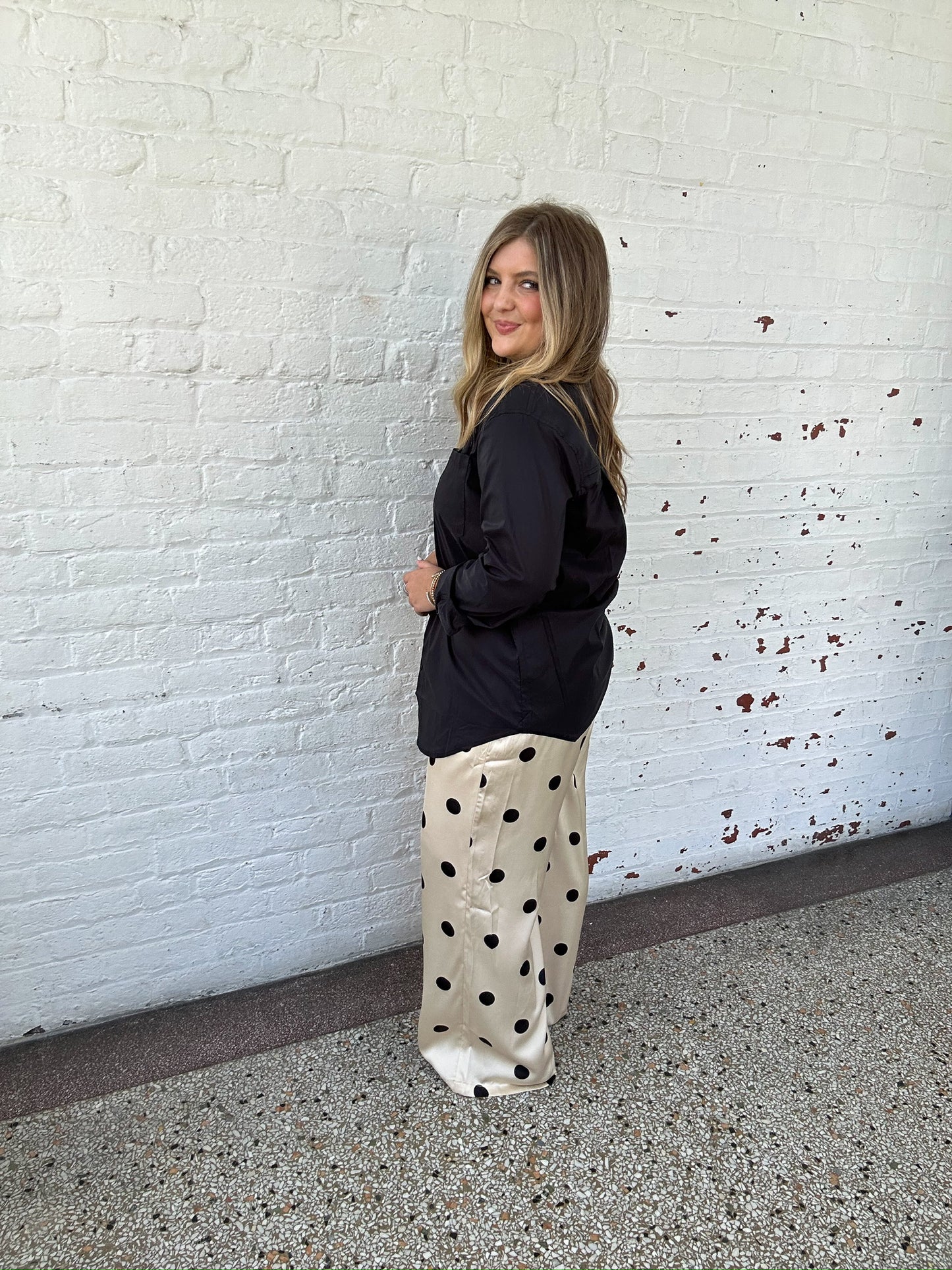 POLKA DOT SATIN TROUSER PANTS