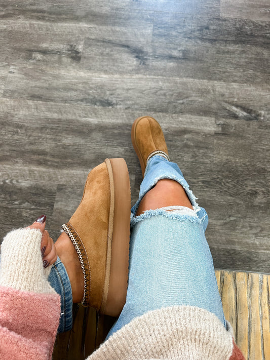 ASPEN PLATFORM SLIPPERS - TAN