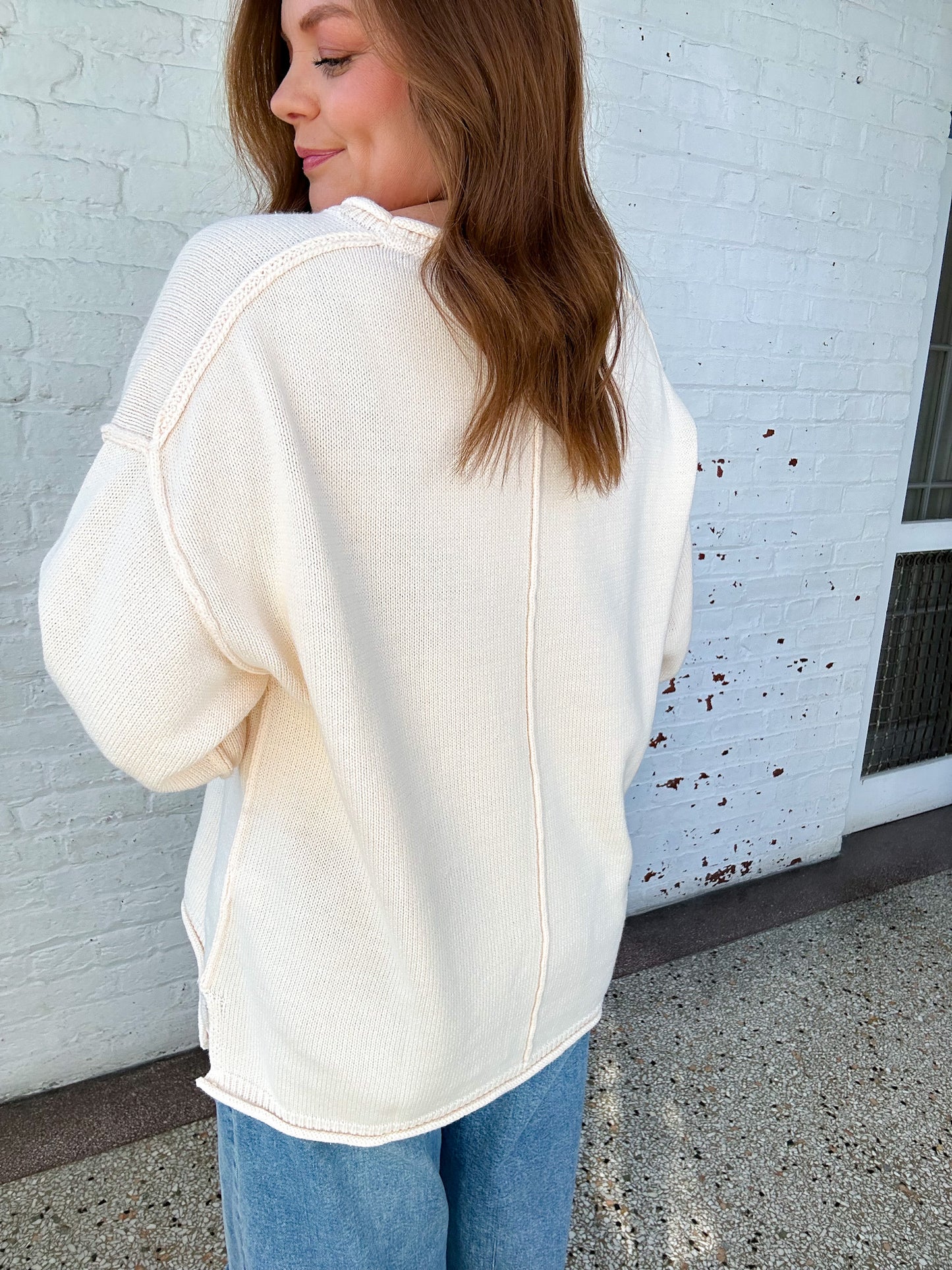 BASIC SWEATER TOP - IVORY
