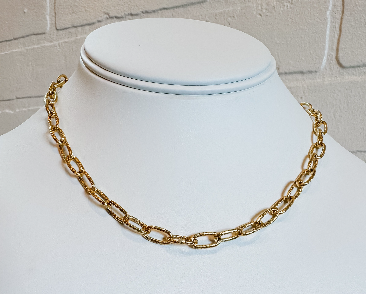 Texture Paperclip Chain Necklace