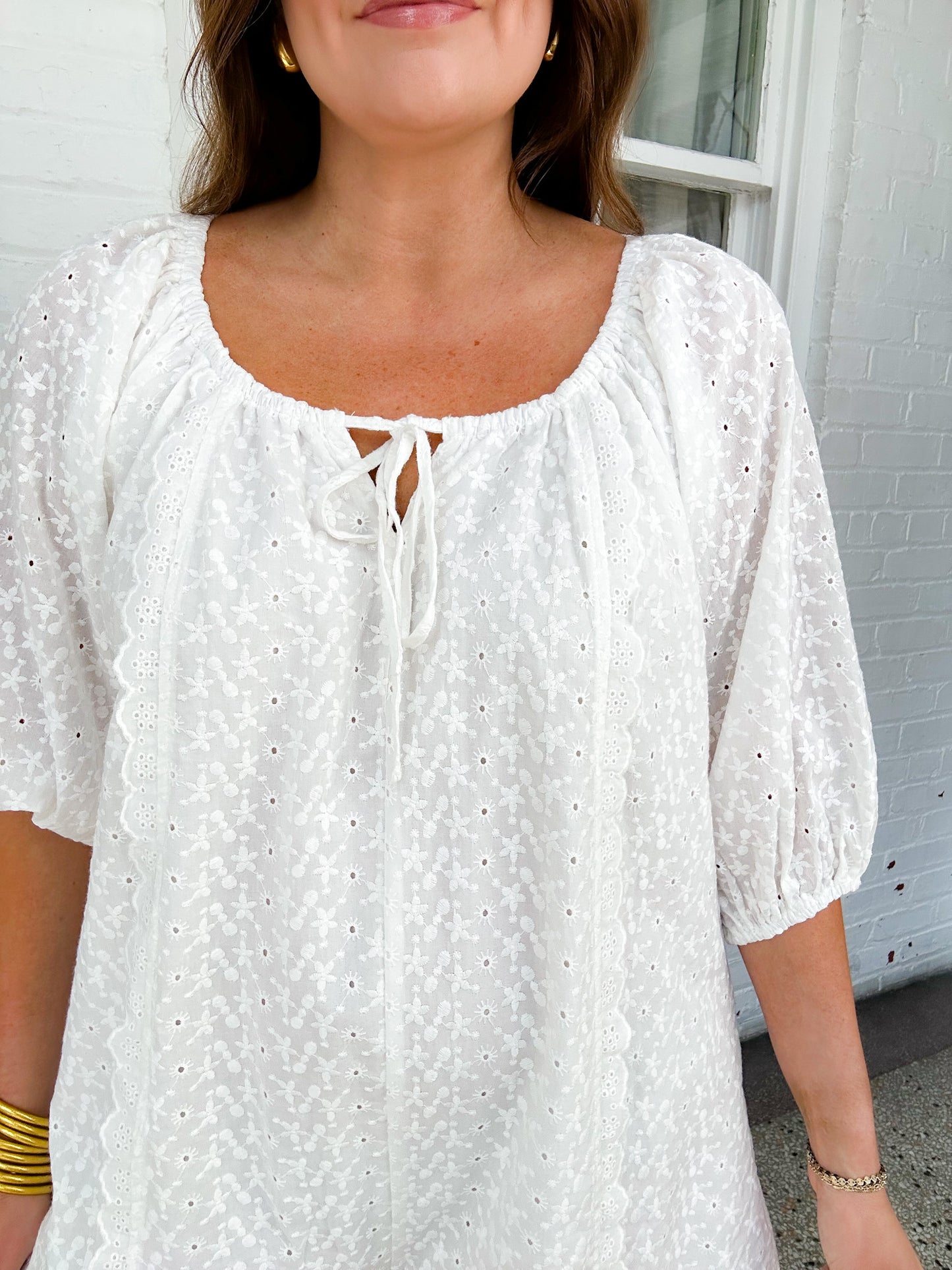 SUMMER FUN EYELET ROMPER