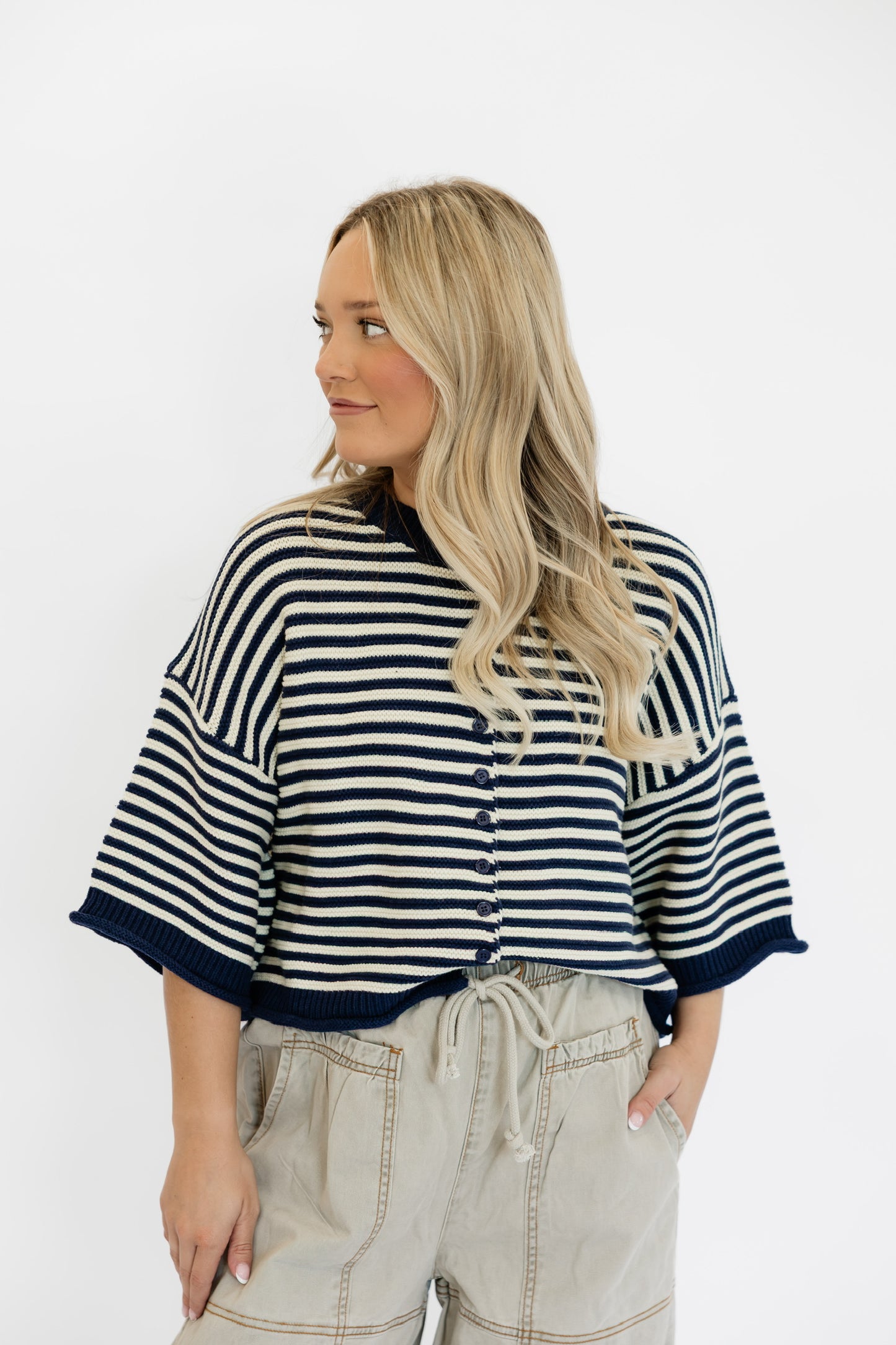 SERENA STRIPE SWEATER TOP