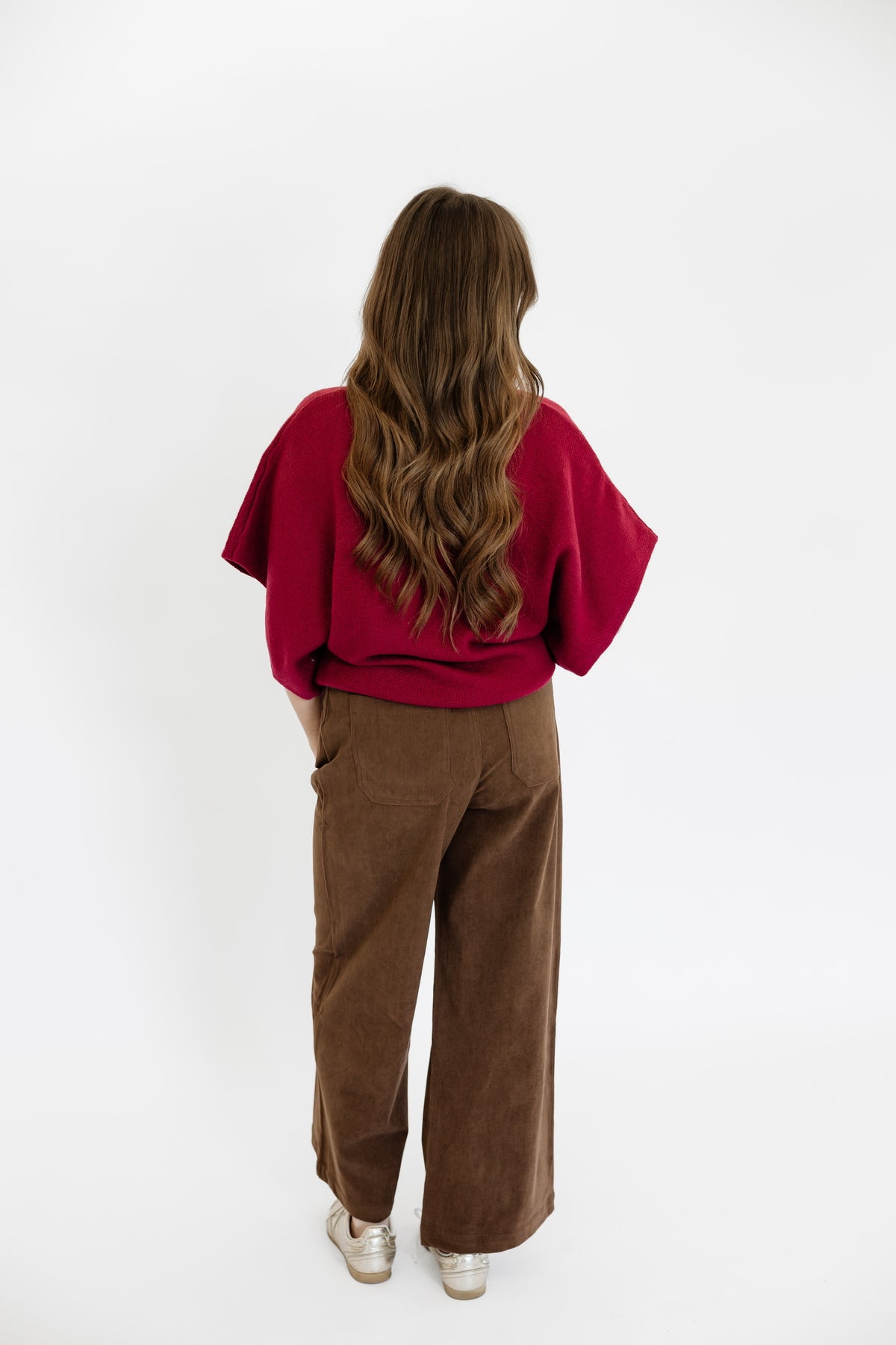SIMPLE SWEATER TOP - WINE