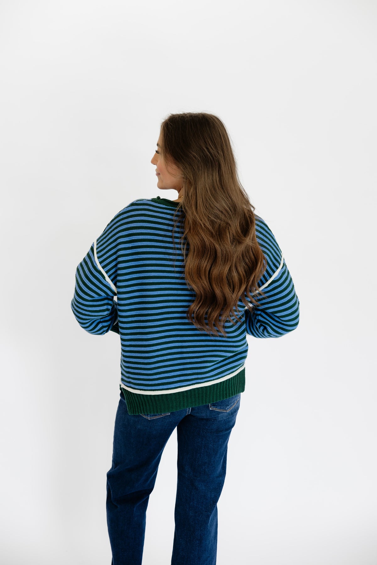 PINE AND SKY STRIPED SWEATER