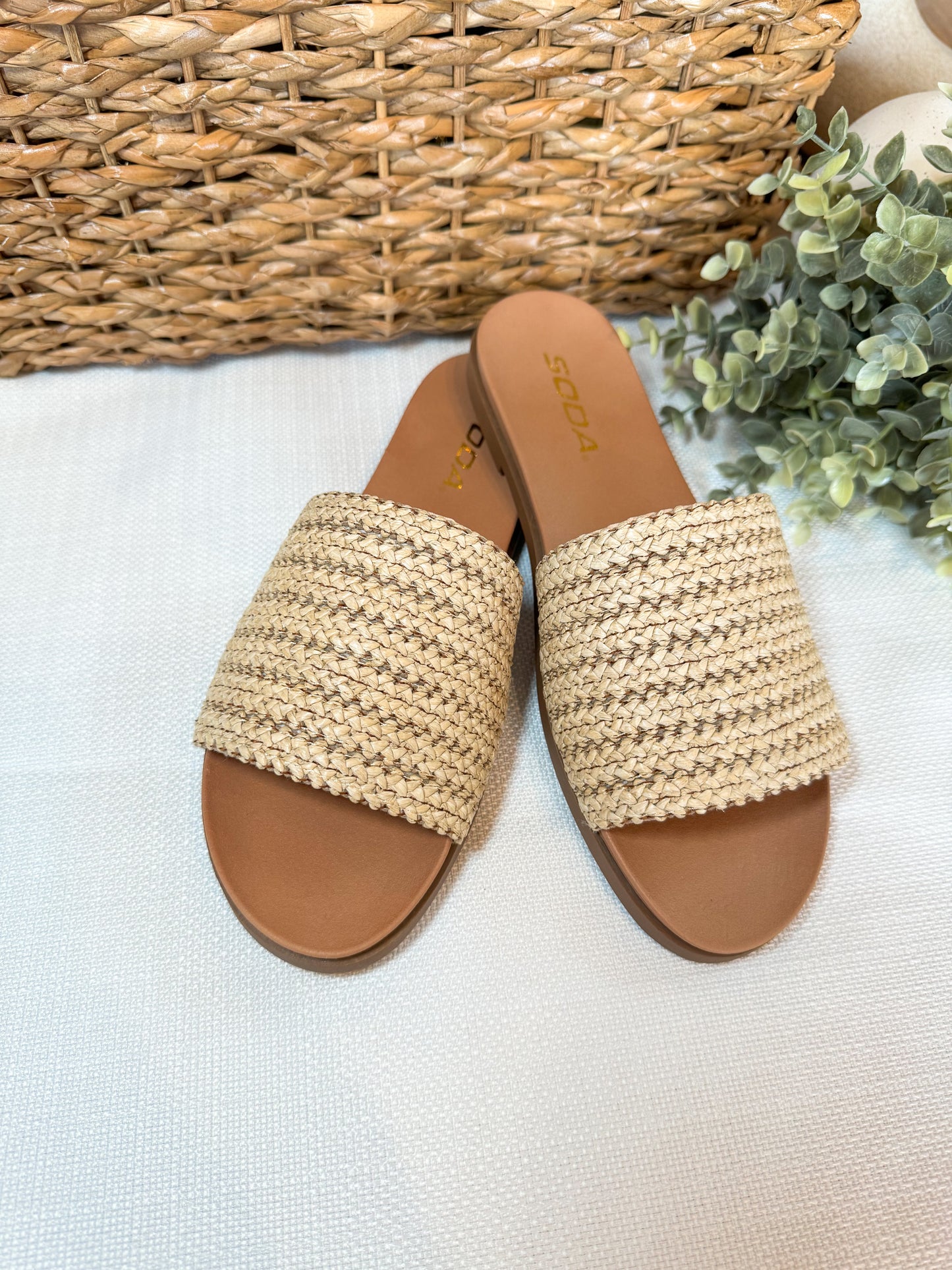 EMILY RATTAN SANDALS