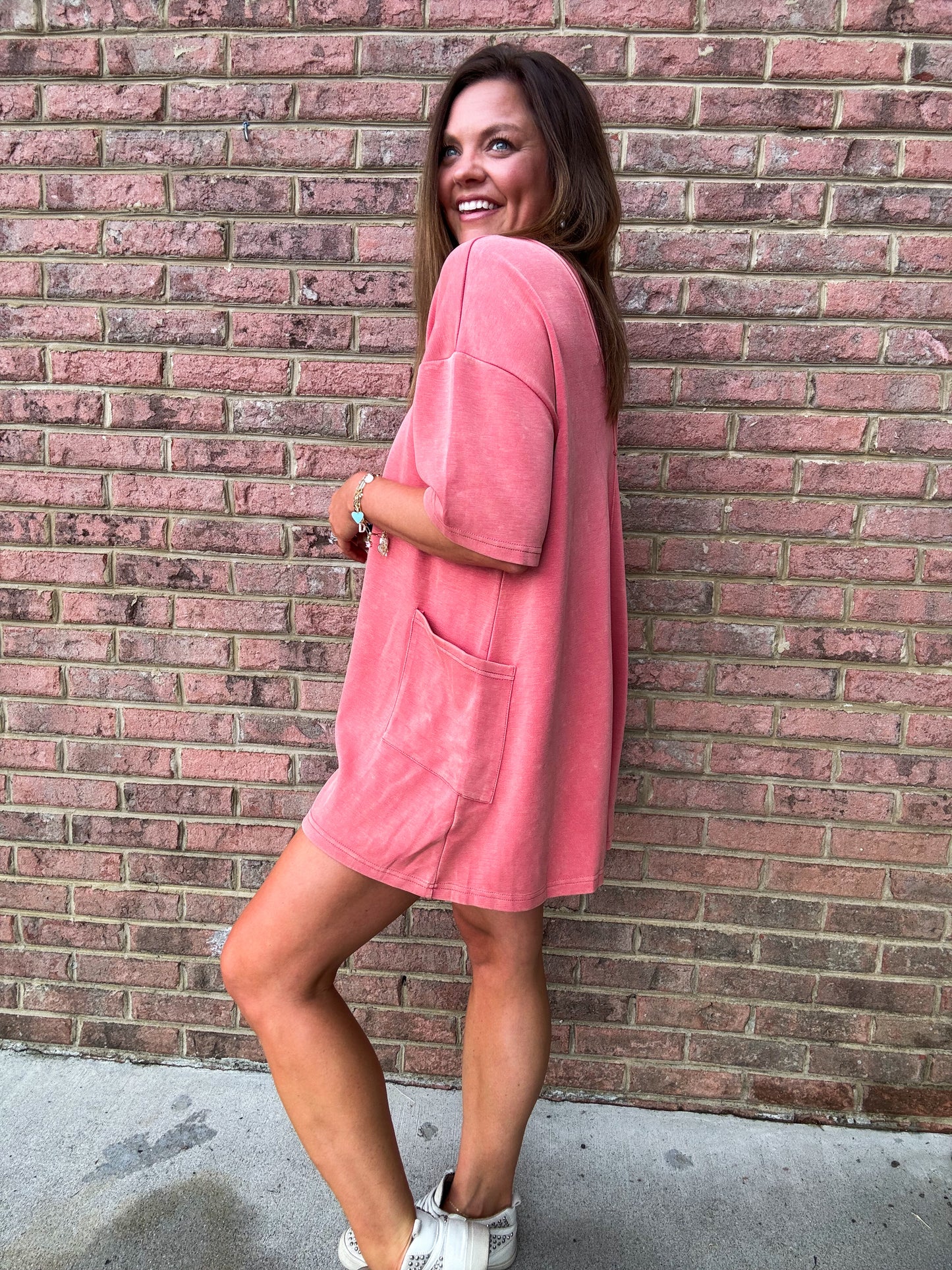 MINERAL WASH ROMPER - PINK