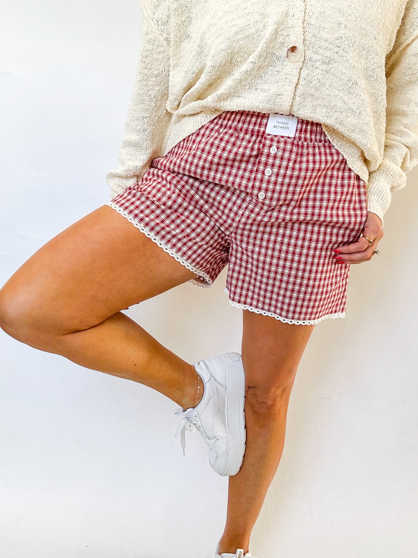 RED GINGHAM BOXER SHORTS