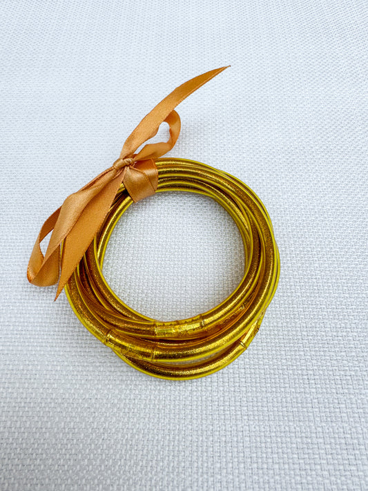 GOLD JELLY BANGLES