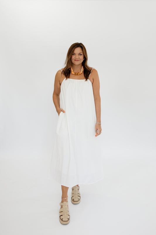 POPLIN MIDI DRESS