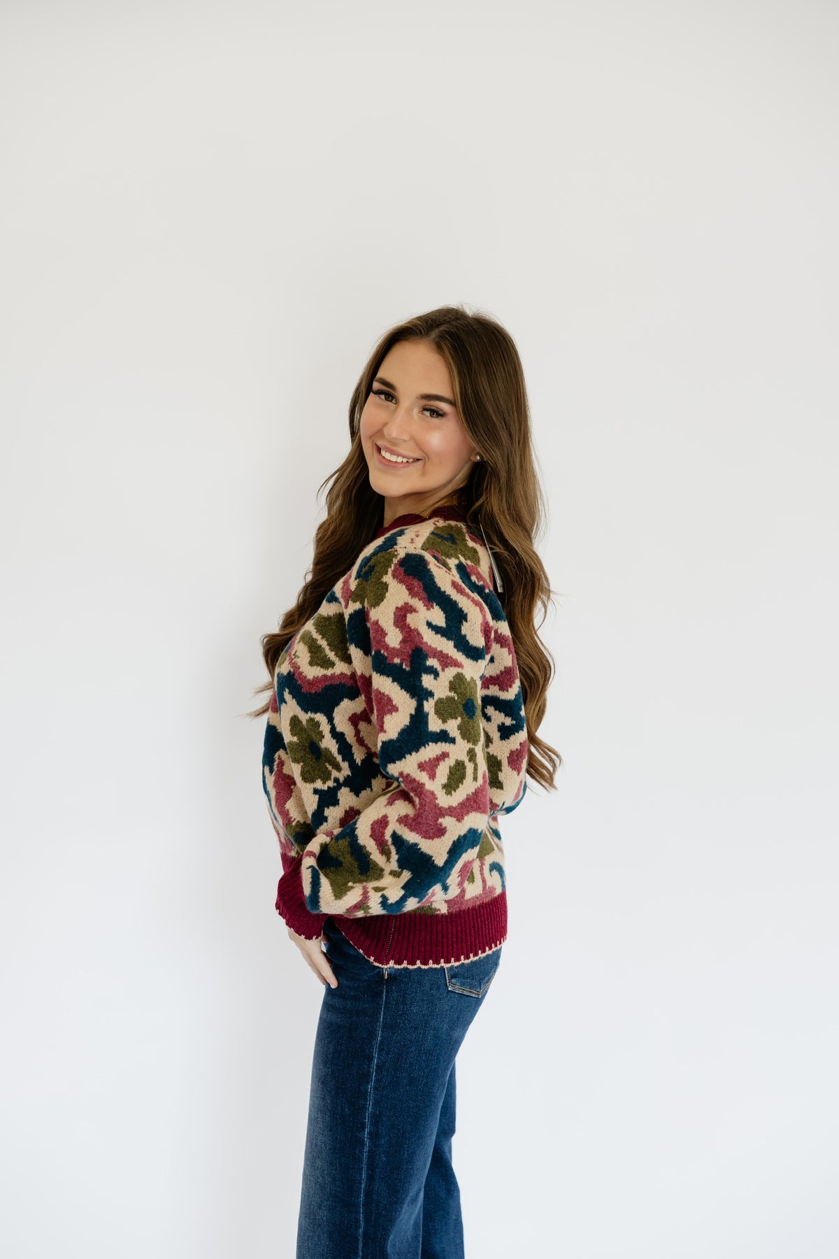 FUN IN FLORALS SWEATER TOP