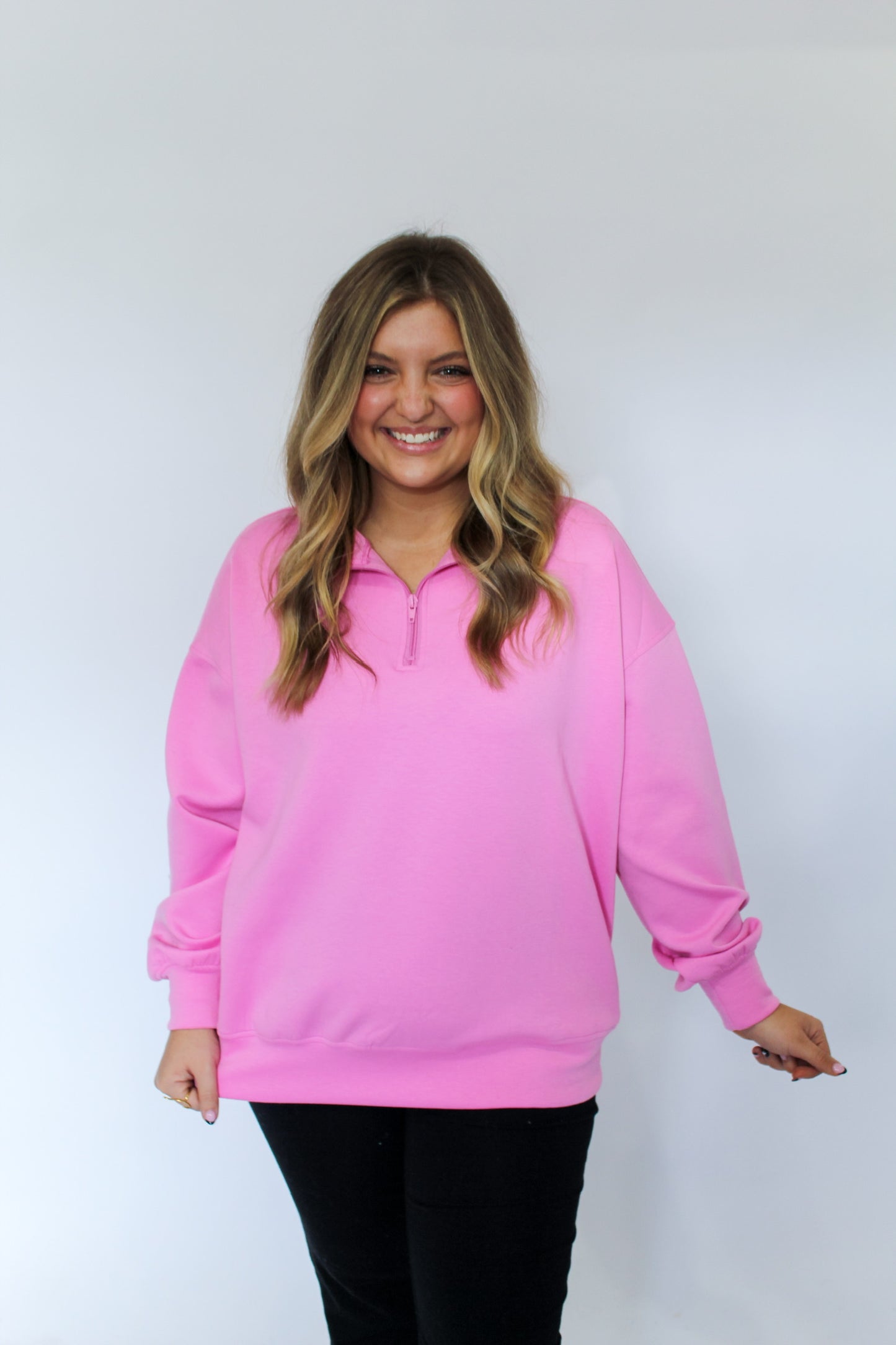 LOUNGE AROUND PULLOVER - CANDY PINK