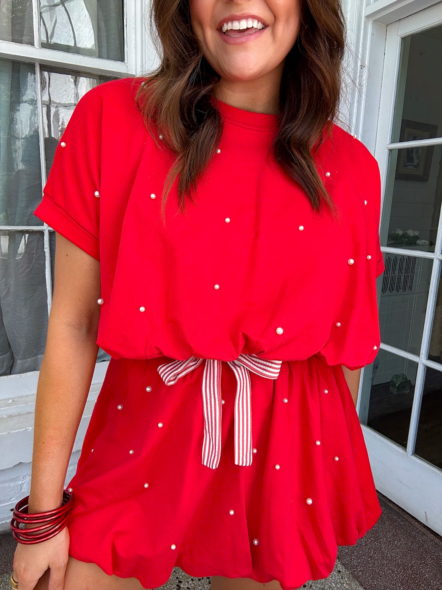 RED HOT PEARL CROP TOP