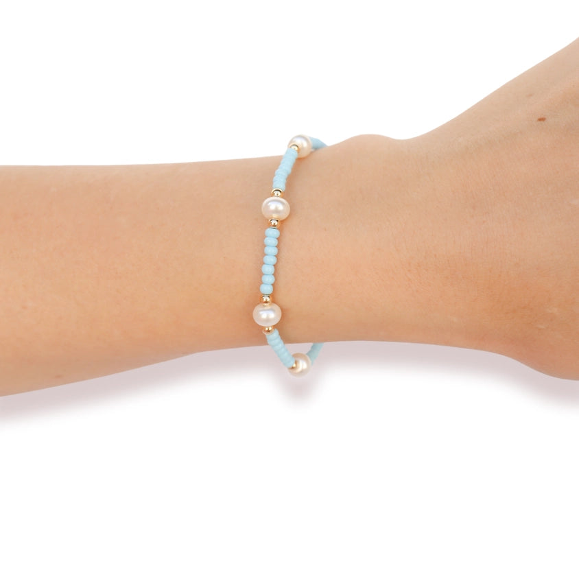 Pastel Blue Pearl Bracelet